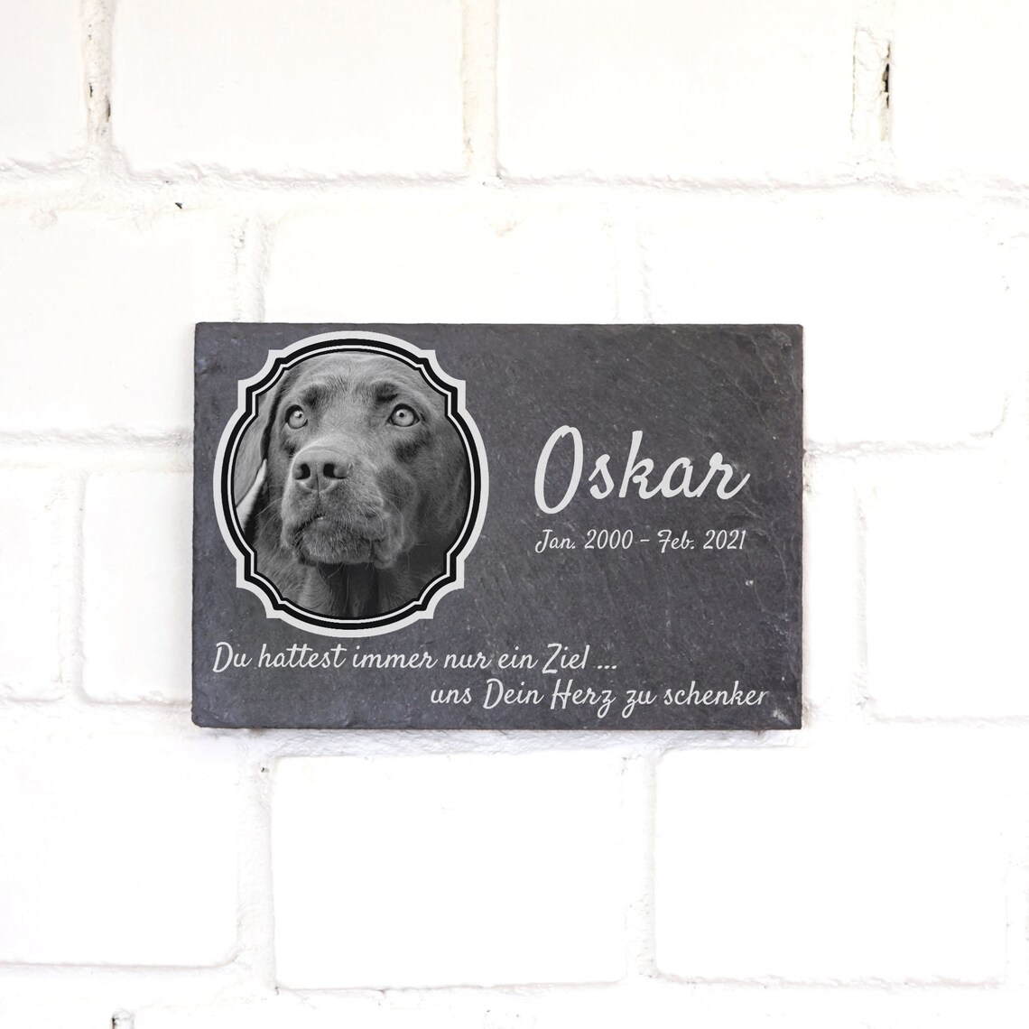 Grabstein für Hund & Katze Gedenktafel Schiefer Grabstein Etsy
