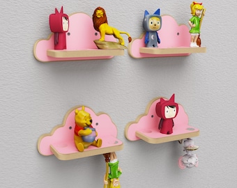 Shelf for Tonie figures, 4 clouds in a set for a total of approx. 30 figures, storage for Tonies, additional shelf, extension for Tonie shelf