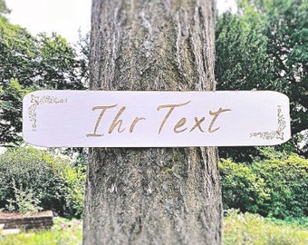 Großes Holzschild mit Gravur für Hochzeit; Schild aus Holz mit Ihrem Text; Individuelles Wegweiser-Schild für Party und Hochzeit