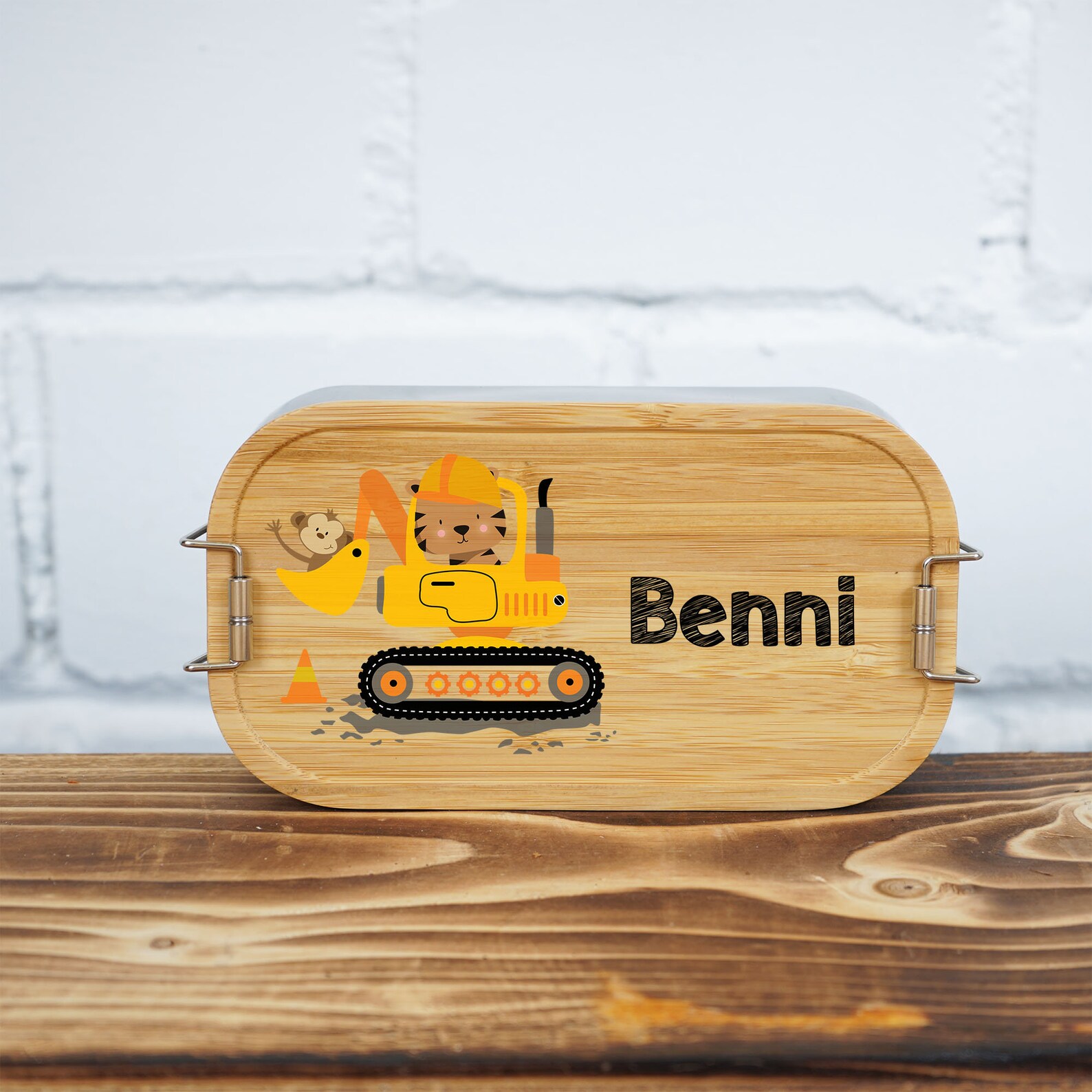 Brotdose Kinder personalisiert - Baustelle main image 1