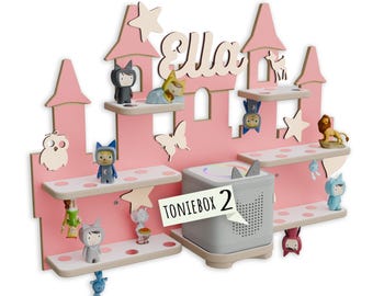 Shelf for Toniebox and Tonie figures, customizable, storage for Tonies, holder for music box, motif: castle