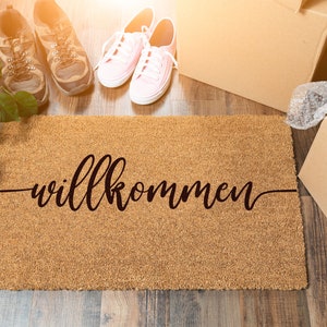 Doormat personalized made of coconut, dirt trapping mat, housewarming gift, door mat indoor