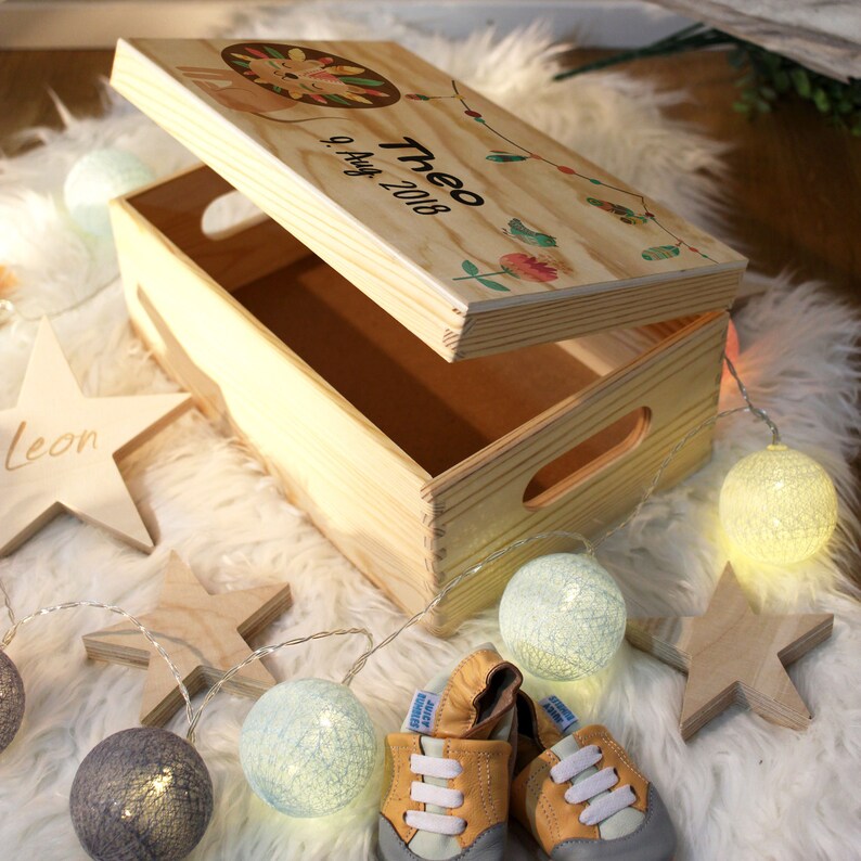 Erinnerungskiste Baby aus Holz Erinnerungsbox | Etsy
