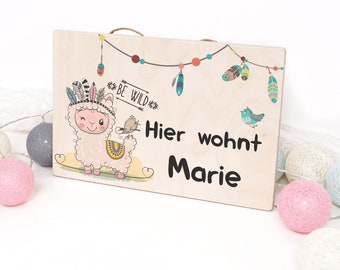 Türschild für Kinderzimmer, Kinderzimmerschild, Namensschild aus Holz personalisiert mit Name als Geschenk zu Ostern