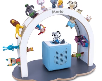 Holzura Tonie XXL Shelf Personalized, Magnetic Frame, Toniebox Standing Shelf for approx. 100 Tonies and Tonie Figures