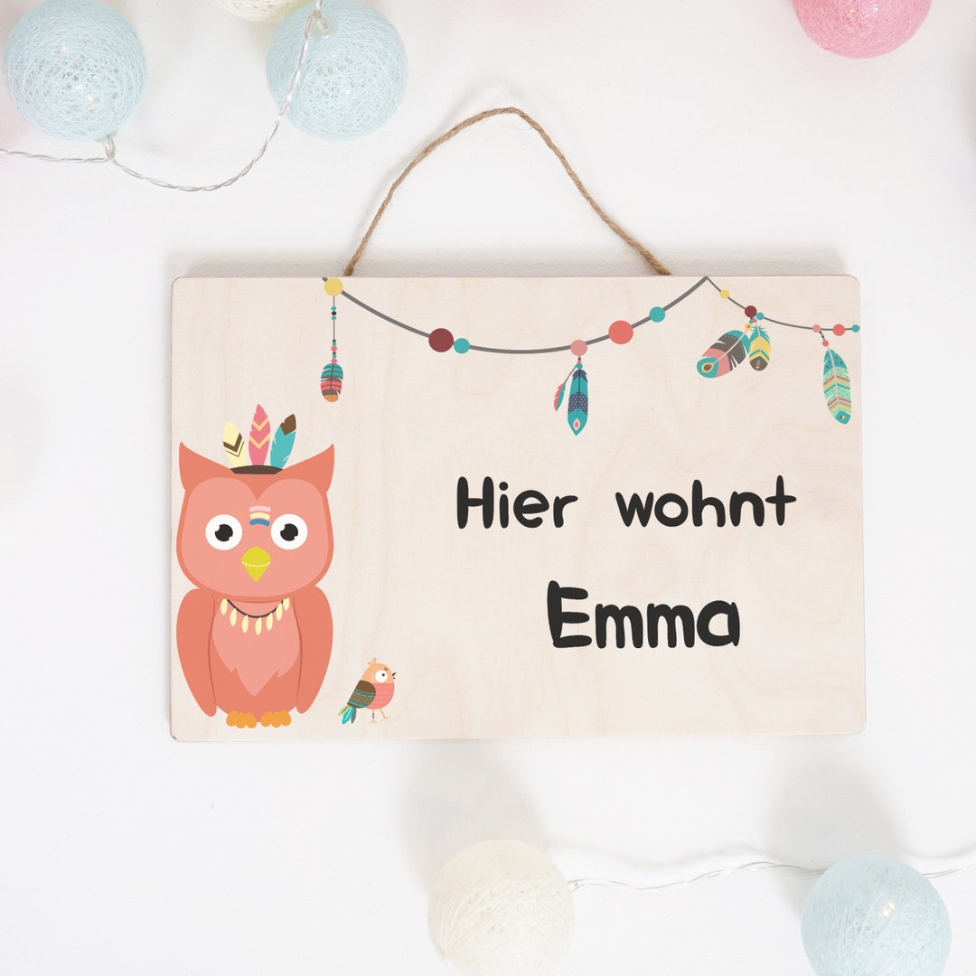 Schild für Kinderzimmertür aus Holz, Türschild für Kinderzimmer