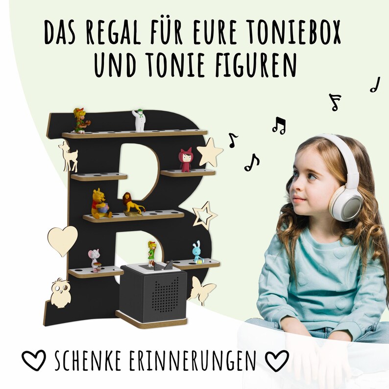 Blick auf die verschiedenen Holzsymbole, die zur Verzierung des Regals verwendet werden können.