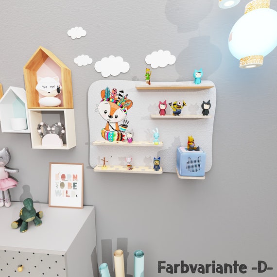 Étagère pour figurines Toniebox et Tonie, rangement pour Tonies, étagère  murale pour enfants, étagère pour enfants en bois, imprimé -  France