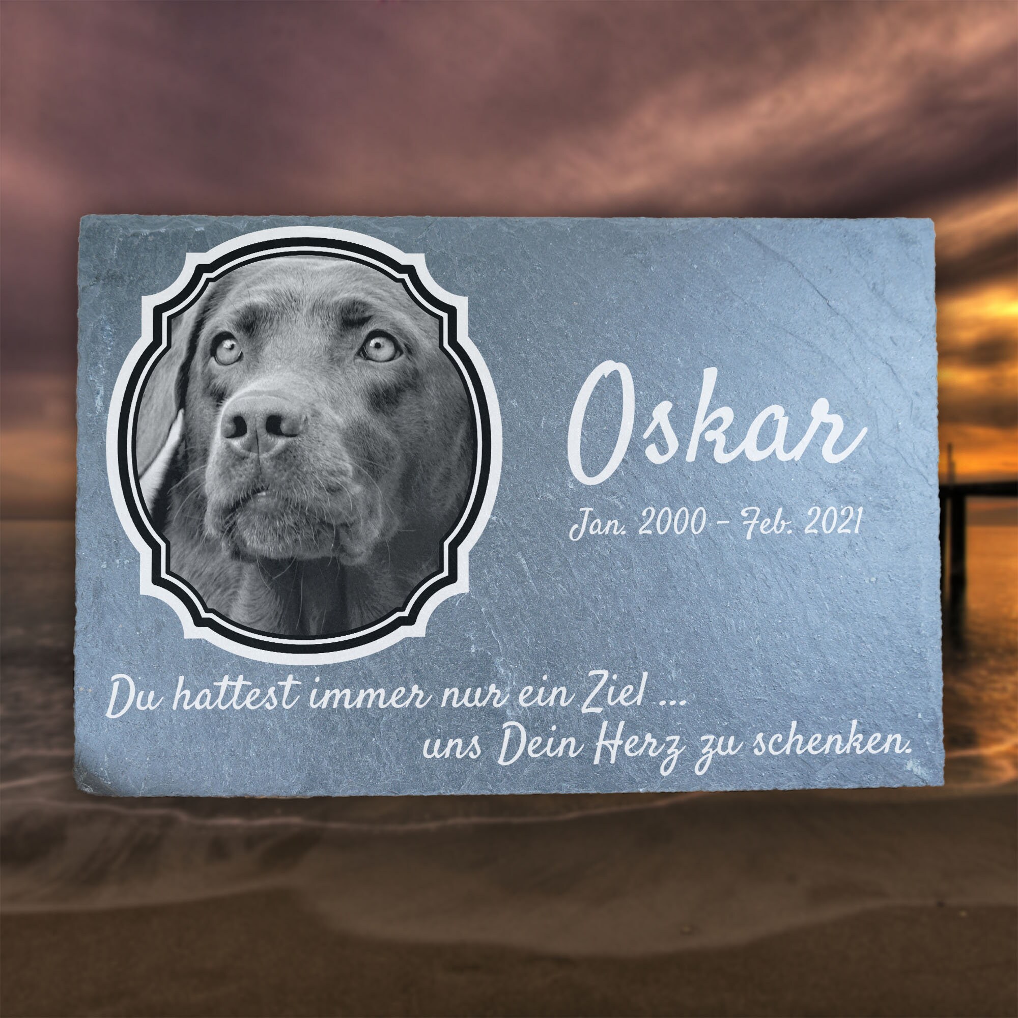 Grabstein für Hund &amp; Katze Gedenktafel Schiefer Grabstein Etsy