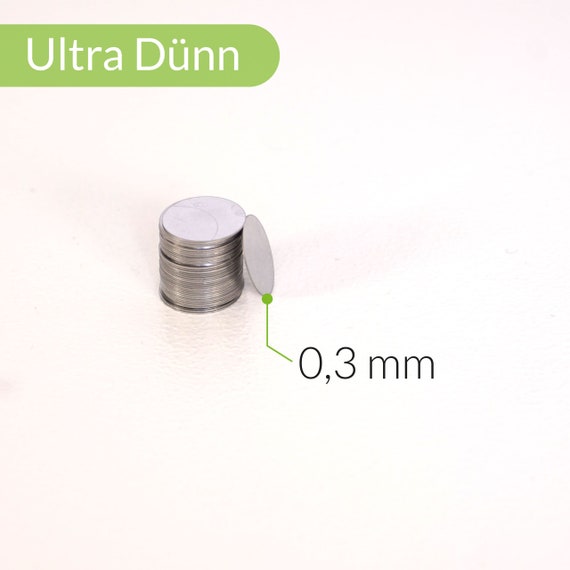 Metallplättchen / Metallscheiben aus magnethaftendem Edelstahl, ideal für  Toniefiguren, Haftgrund für Magnete, Ø 15mm - .de