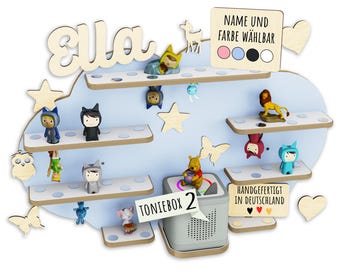 Aufbewahrung Regal für Tonie Figuren, Ablage für Toniebox, Halterung für Musikbox und magnetische Spielfiguren, Kinderregal, Motiv: Wolke