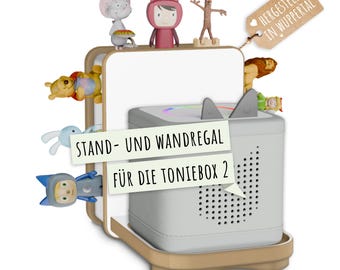 Holzura Tonie Regal für die Toniebox Ladestation und Toniefiguren, Halterung zur Tonie Aufbewahrung