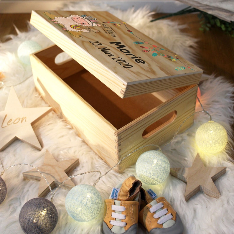 Baby Memory Box Wooden Memory Box Customizable With Name Etsy