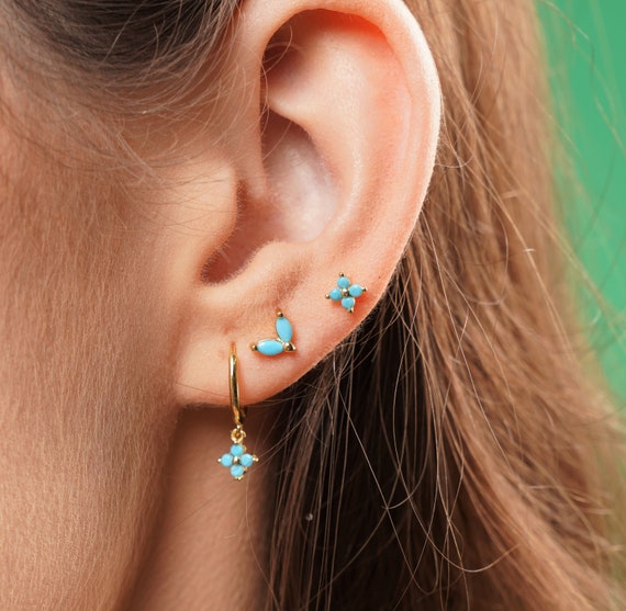 Turquoise clover earrings deals