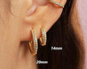 Grote hoepel oorbellen - Dikke hoepel Oorbellen - minimalistische oorbellen - Gouden oorbellen - gouden hoepel oorbellen - Zilveren hoepel Oorbellen