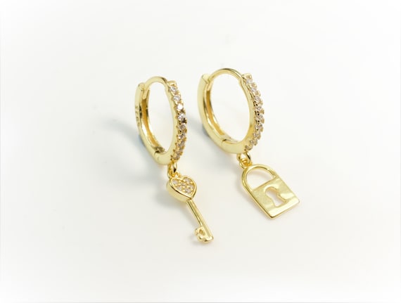 Lock Key Earrings handmade gifts Statement Edgy earrings fashion 2022 woman  y2k Kfashion - AliExpress