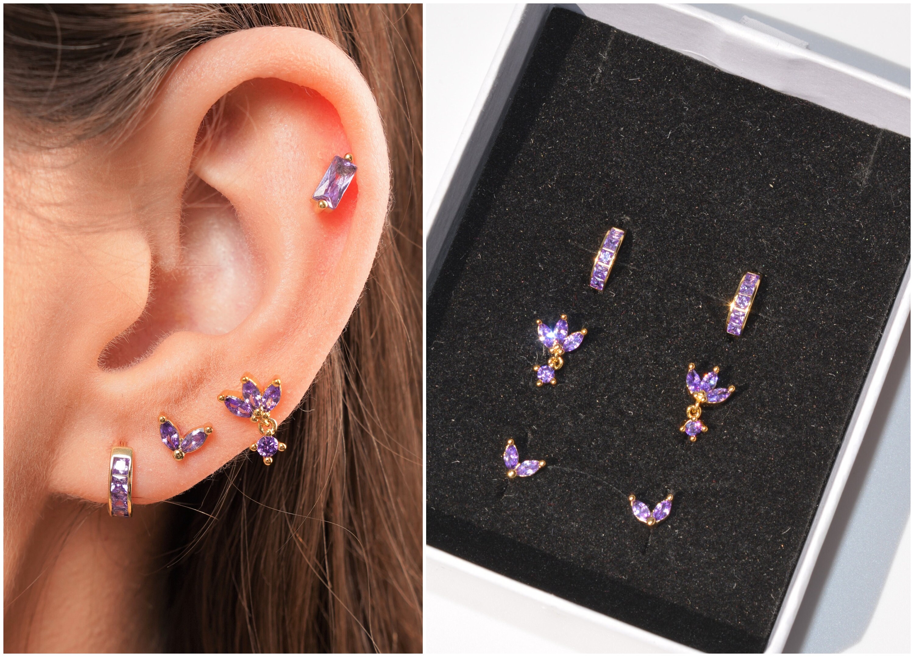Lilia shop pierced earrings