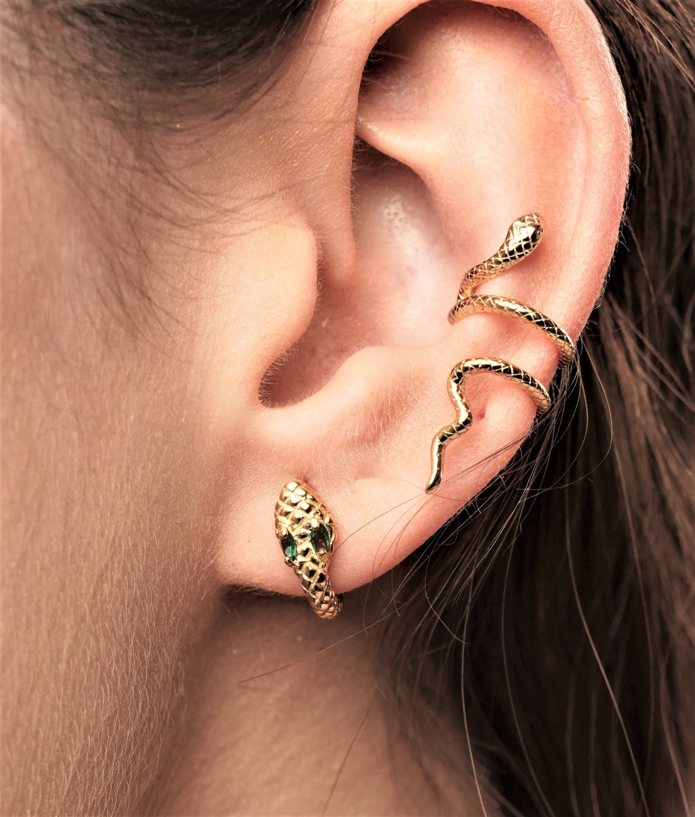 Snake dangle earrings by Hello Stranger in Matte Gold // handmade in U –  Hey Tiger