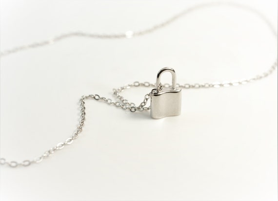 Northskull Two-Tone Padlock Necklace - Silver