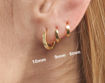 Hoop Earrings - gold conch hoop - cartilage hoop - pave ring hoop - tragus hoop - small helix hoop