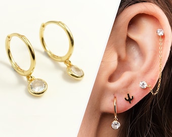 Gold hoop earrings - hoop earrings - gold huggie earrings - dangle earrings - gold earrings - tiny hoop earrings