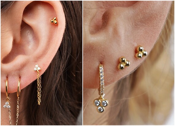 Delicate stud earrings clearance