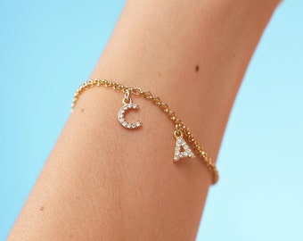 Letter bracelet | initial bracelet | delicate bracelet | personalized letter bracelet | gift for her | Gift for Mother | Bridesmaid Bracelet