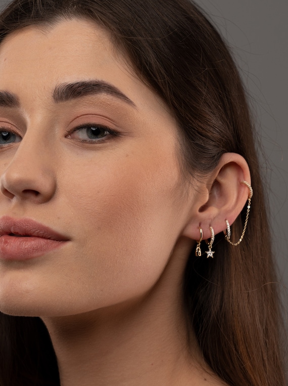 Lock Earrings Padlock and Key Hoop Earrings Etsy