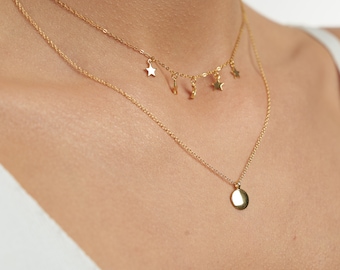 Coin necklace - Gold disc necklace - Coin gold necklace - Minimalist necklace - Dainty necklace - Charm disc gold necklace - disc necklace