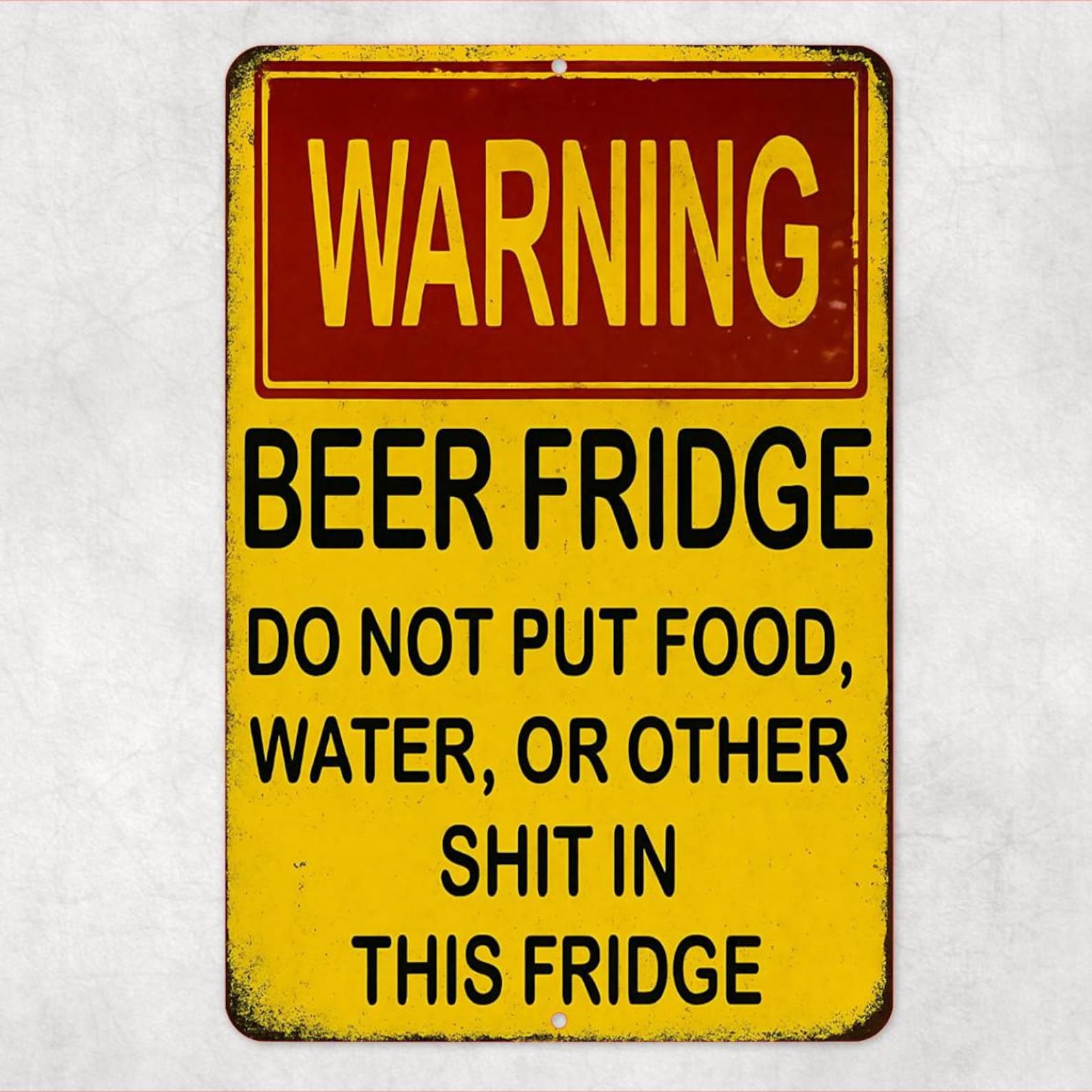 Warning Beer Fridge Sign - Funny Man Cave Garage Decor - 8x12 Aluminum ...