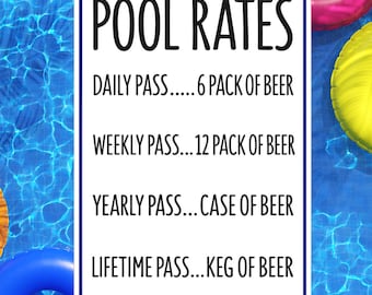 Pool Preise Schild, Schwimmbad Schild, lustiges Pool Schild, 8x12 Aluminium Schild, UV beständiges Outdoor Schild, Pool Haus Dekor