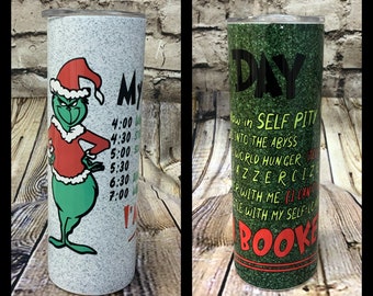 Grinch Tumbler With Lid and Straw Stainless Steel 20oz Grinch Skinny  Tumbler Insulated Grinch Cups Merry Grinchmas Believe Grinch Coffee Mug  Water