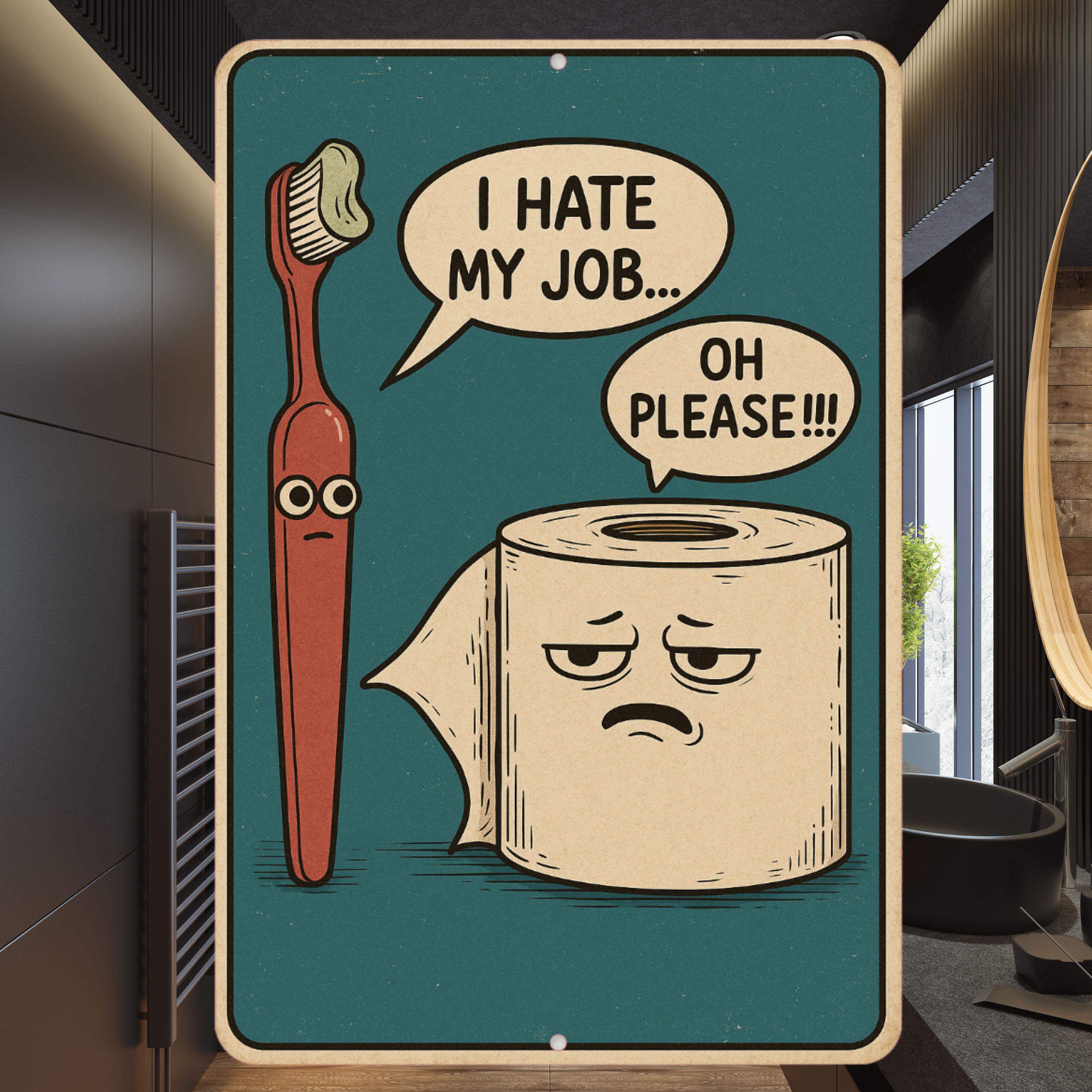 Funny Bathroom Decorative Sign, Toilet Paper Vs Toothbrush Sign ...