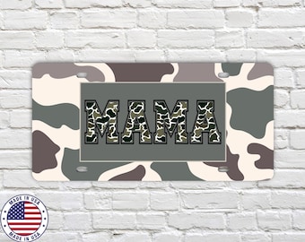 Camo MAMA kentekenplaat | Country Girl ijdelheid autolabel | Jachtmoeder camouflage aluminium plaat | Zuidelijk cadeau vrachtwagenaccessoire