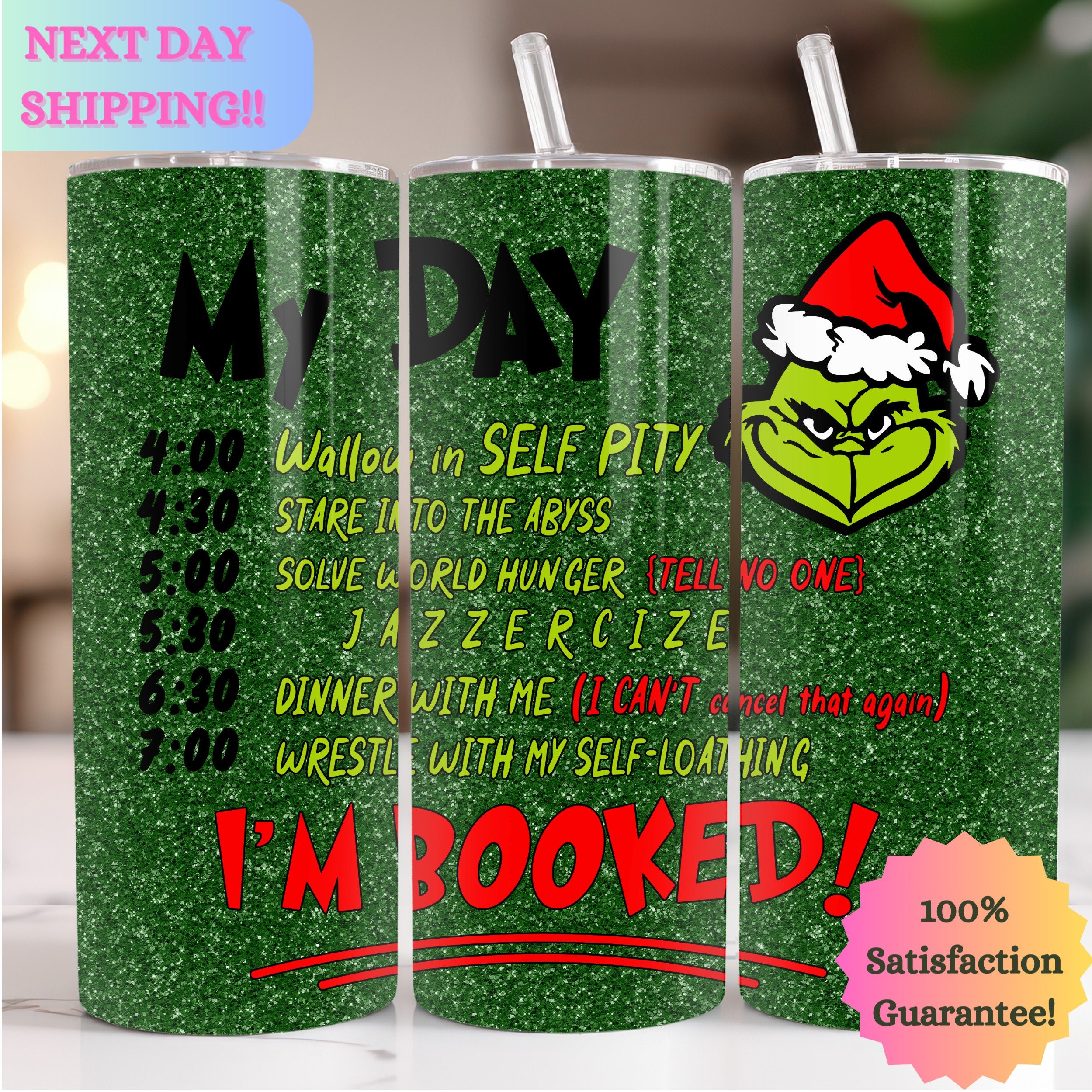 THE GRINCH THAT STOLE CHRISTMAS GREEN HOLIDAY 20 OZ STAINLESS STEEL TUMBLER  CUP