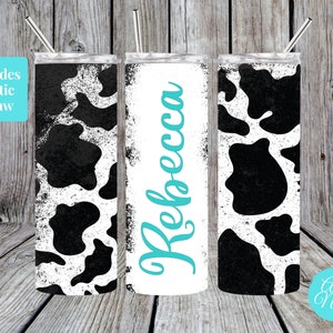 Cow Print Tumbler Personalized, Cow Gifts, Cowhide Tumbler Cup, Cow Tumbler With Straw, Cow Cup, Cow Gifts For Women, Cow Lover Gift
