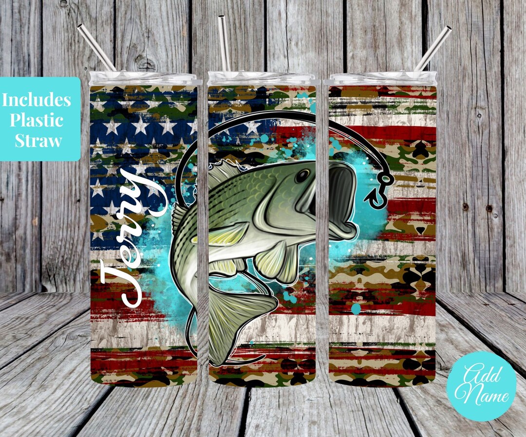 USA-Flagge Angler Kaffeetasse – 'I Like Big Bass' Geschenk Für Papa, Opa & Angler, 325 Ml