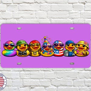Rubber Duck Vanity License Plate | Duck Ducking Car Tag | Off Road Duck Plate | 4x4 Trail Duck License Plate | Funny Duck Car Plate 6 Colors Purple