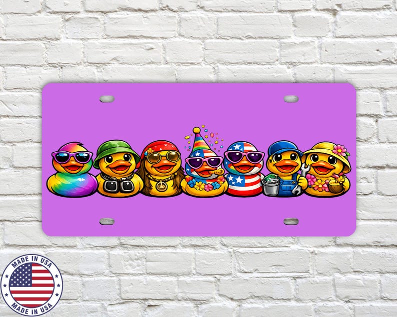 Rubber Duck Vanity License Plate | Duck Ducking Car Tag | Off Road Duck Plate | 4x4 Trail Duck License Plate | Funny Duck Car Plate 6 Colors Purple