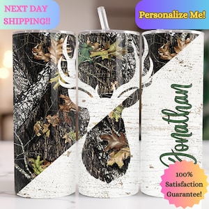 Camo Deer Tumbler, Personalized Hunting Tumbler, Custom Deer Tumbler, Hunting Cup, Hunting Gift, Camouflage Cup, Personalized Gift