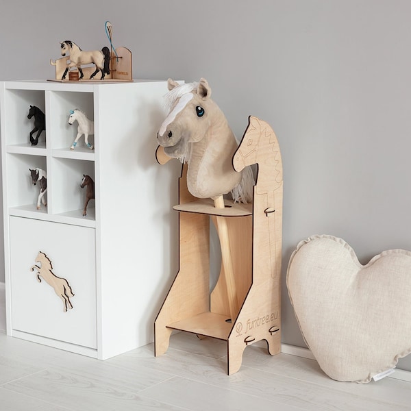 Hobby Horse stall stable Handmade wooden stable for 1 stick horses. Pferdeställe steckenpferd