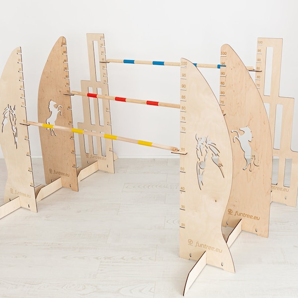 Set 3 x obstales HORSE, JUMP, CLASIC 100cm Hobby Horse Agility Hobby horses Jumps Garden Jump activity 3 bars hurdles Barrier for jumping