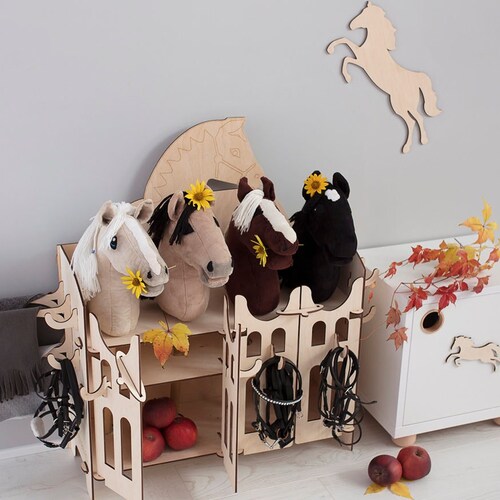 Handmade Wooden Stable for 2 Hobby Horse Stick Horses. Etsy