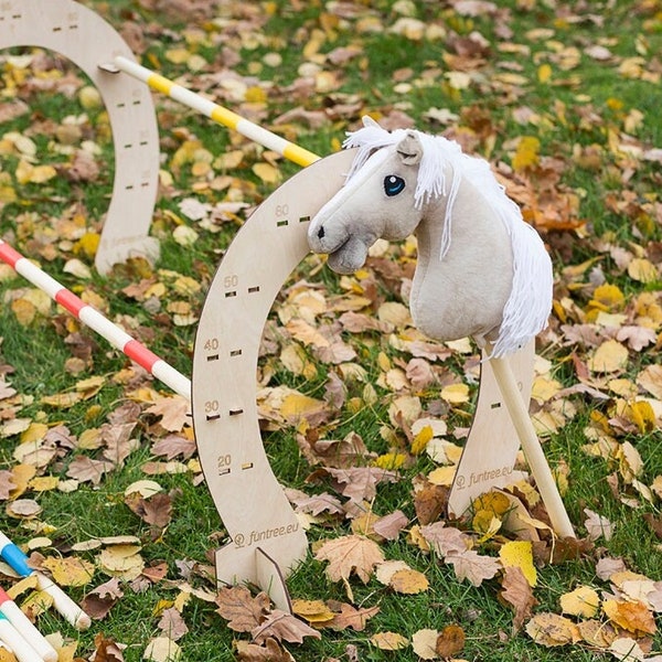 NEW Model Obstacle HORSESHOE 65cm Hobby Horse Agility Hobbyhorse Jump activity 2 bar hurdles Barrier for jumping steckenpferd pferd