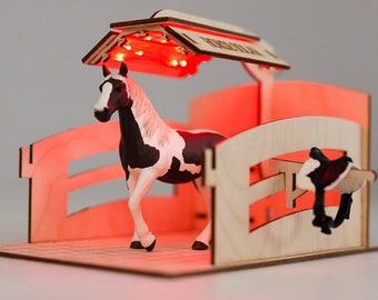 Horse solarium - heating lamps for horses schleich, breyer, collecta accessories for wooden solarium to play