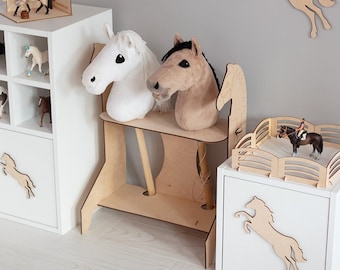 Hobby Horse stall stable Handmade wooden stable for 2 Hobby Horse stick horses. Pferdeställe