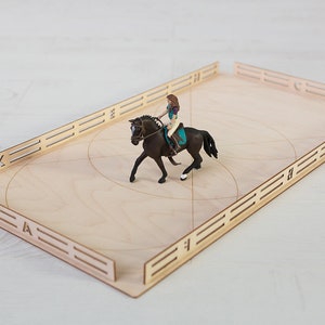 Área de treinamento de adestramento de cavalo zona quadrângulo retângulo schleich, breyer, acessórios colecionáveis para estábulo de madeira para jogar