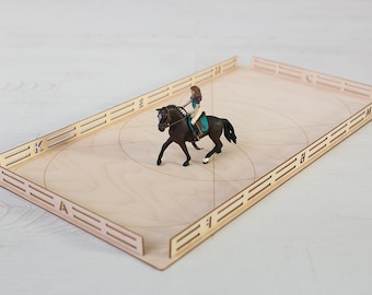 Paard dressuur oefenterrein zone vierhoek rechthoek schleich, breyer, collecta accessoires voor houten stal om te spelen