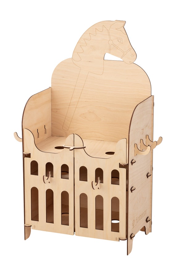 Hobby Horse Stall Für 2 Pferde - Stylischer Holzstall Mit Stauraum & Haken