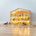 24 Stable for Schleich, Breyer, Papo, Collecta horses 24 STALLS for horses :Stable+ washer+lignting+67 elements. Pferdestall holz Barn écurie